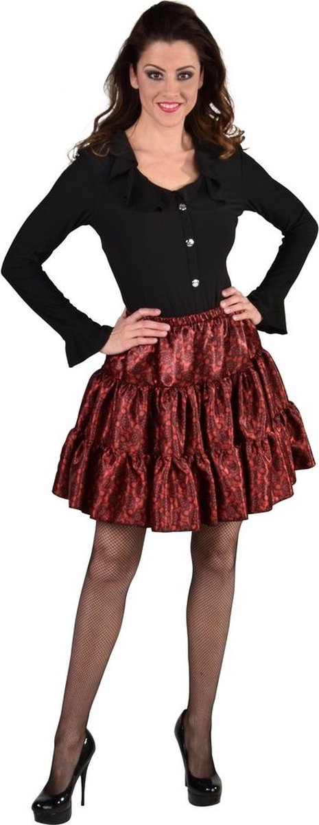 Jaren 20 Danseressen Kostuum | Luxueuze Rok Chique Dame Rood Vrouw | Large / XL | Carnavalskleding | Verkleedkleding